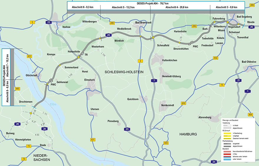 IHK Kampagne für den Bau der A20 Abschnitte von Bad Segeberg mit Elbquerung bis Niedersachsen